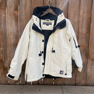 PRECISION MOUNTAIN WEAR Women’s White Black Winter Coat‎ Jacket Size Large